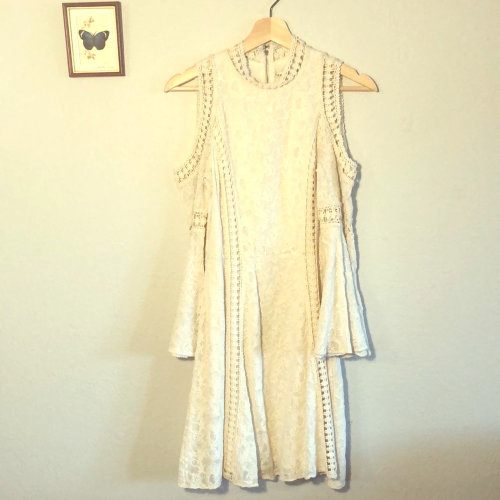 Alice and Olivia lace + crochet dress